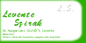 levente szirak business card